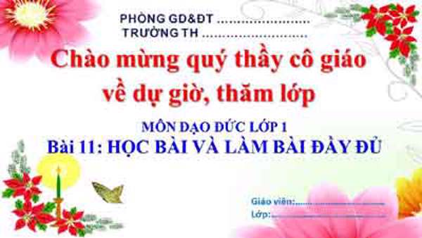 Bài 11: Học bài và làm bài đầy đủ (Tuần 13)