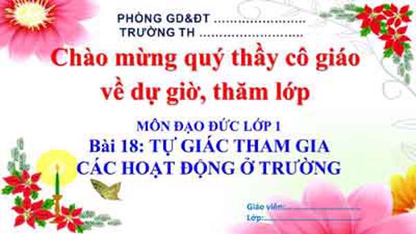 Bài 18: Tự giác tham gia các hoạt động ở trường (Tuần 21)