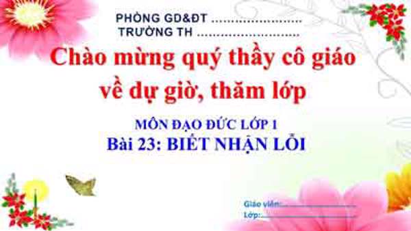 Bài 23: Biết nhận lỗi (Tuần 26)