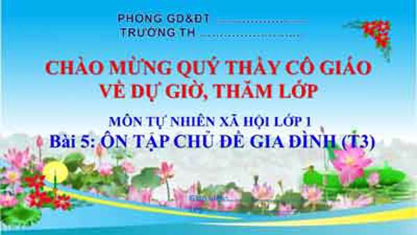 Bài 5 Ôn tập chủ đề gia đình (T3, tuần 6)